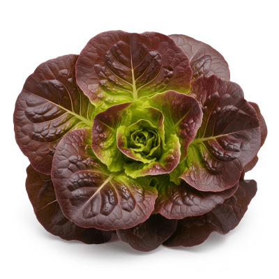 High resolution photograph of a single Red Leaf Lettuce