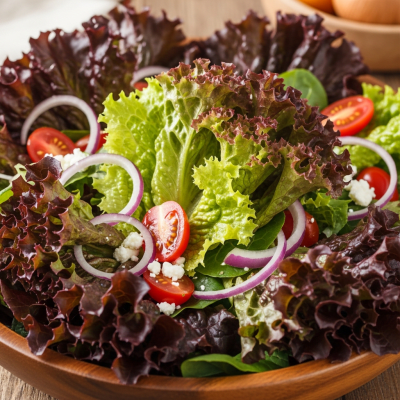 Image showing Red Leaf Lettuce as part of a finished dish, such as a salad or sandwich