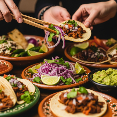 A cultural representation of a Red onion (onions) featured in a traditional dish or meal setting
