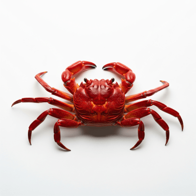 High quality studio photograph of a single Red Rock Crab