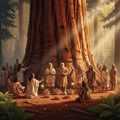 Image showing a Redwood as used or celebrated in human culture