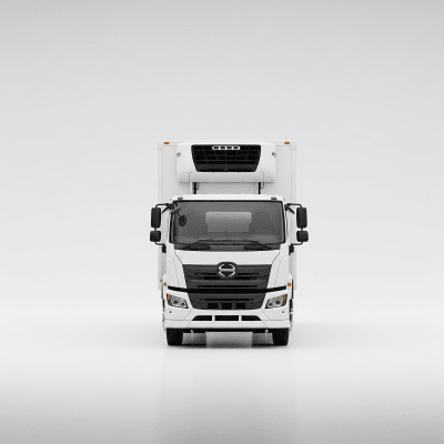 High quality studio photograph of a single Refrigerated Truck from the trucks taxonomy