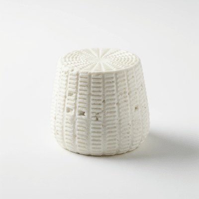 High quality studio photograph of a single Ricotta Salata
