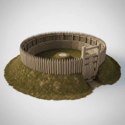 High quality studio photograph of a Ringwork Castle, belonging to the castles taxonomy