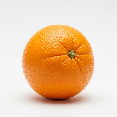 High quality studio photograph of a single Riverside Navel Orange from the oranges taxonomy