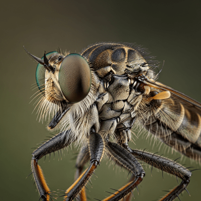 Macro photograph of a Robber Fly