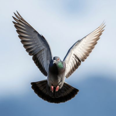 Action shot of a Rock Pigeon (birds) in flight