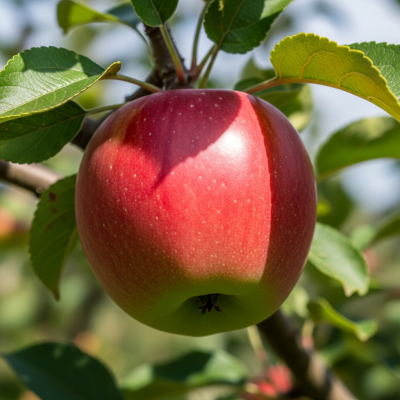 A naturalistic photograph of a Rome, hanging on its tree branch with leaves visible