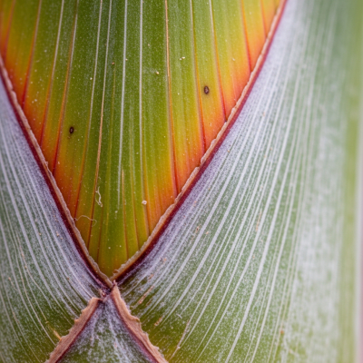 Close-up macro image of the leaf or fruit of a Royal Palm