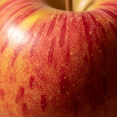 A detailed macro shot focusing on the skin texture and color variation of a Rubinette