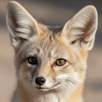 Close-up photograph of the face of a Rüppell's Fox