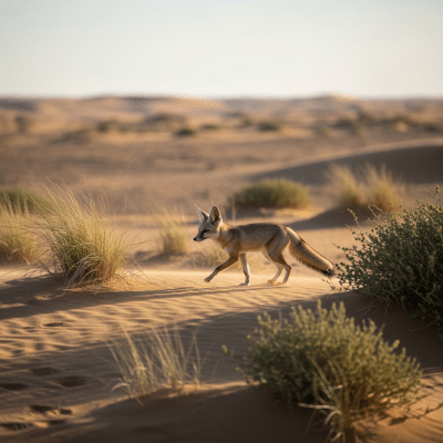 Photograph of a Rüppell's Fox, part of the taxonomy canines, in its typical natural environment