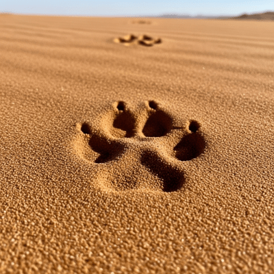 Image depicting tracks or footprints left by a Rüppell's Fox, belonging to the taxonomy canines