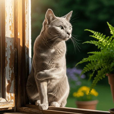 Naturalistic image of a Russian Blue