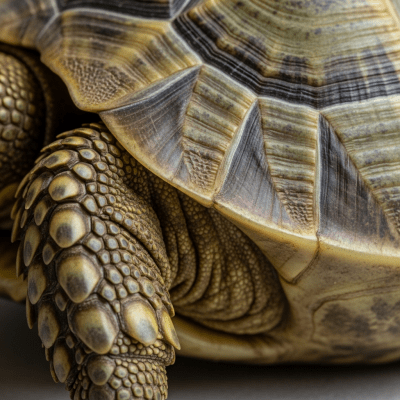 A close-up macro photograph of the skin or scales of a Russian Tortoise