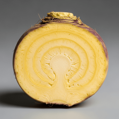 Detailed cross-sectional view of a fresh Rutabaga
