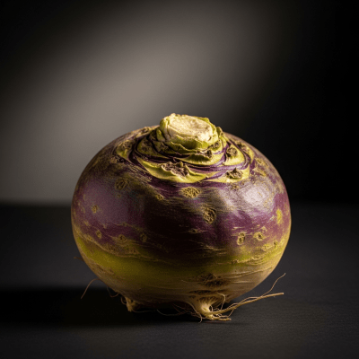 Editorial-style hero shot of a single Rutabaga from the taxonomy vegetables.