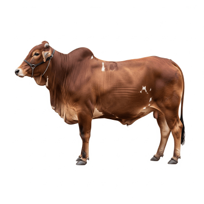 High quality studio photograph of a Sahiwal