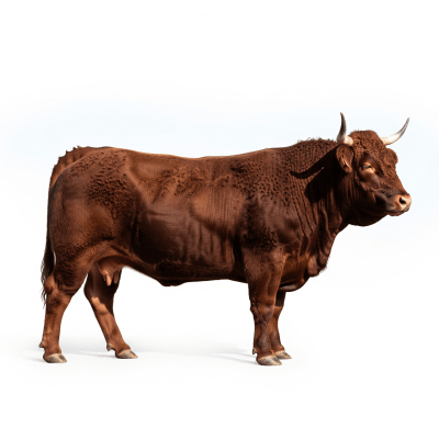 High quality studio photograph of a Salers