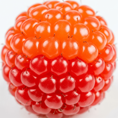 A detailed macro close-up of the surface texture of a fresh Salmonberry