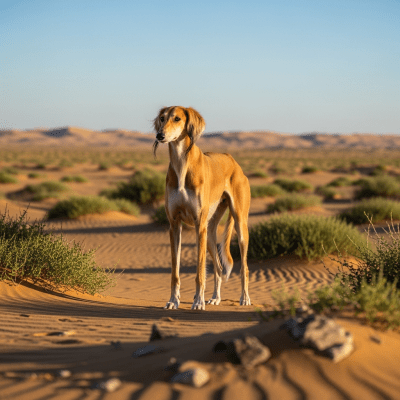 Naturalistic outdoor image of a Saluki