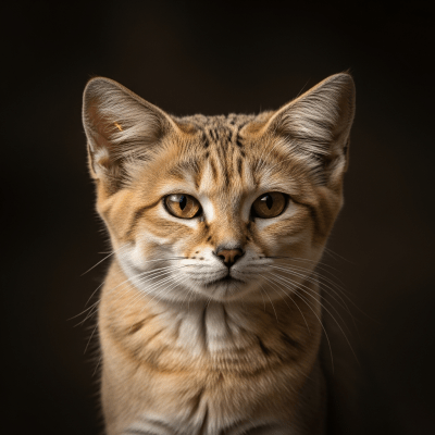 Editorial-style portrait of a Sand Cat (felines), emphasizing its unique features and personality.