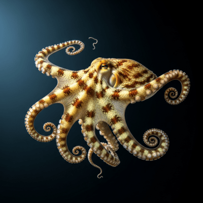 Editorial-style photograph of a Sandbird Octopus from the taxonomy octopuses, positioned dramatically against a dark or gradient background with focused lighting to emphasize texture and color.