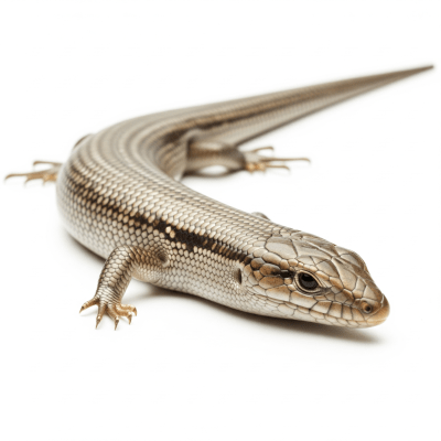 High quality studio photograph of a Sandfish Skink, part of the taxonomy lizards