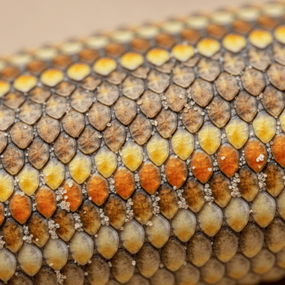 Macro close-up image of the skin texture and scale pattern of a Sandfish Skink, part of the taxonomy lizards