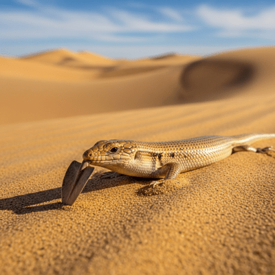 Detailed image of a Sandfish Skink (lizards) in its natural habitat
