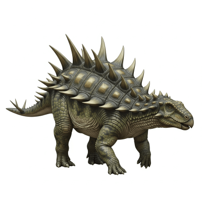 High quality studio photograph of a single Sauropelta