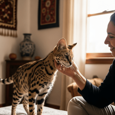 Image of a Savannah interacting with humans or participating in cultural activities