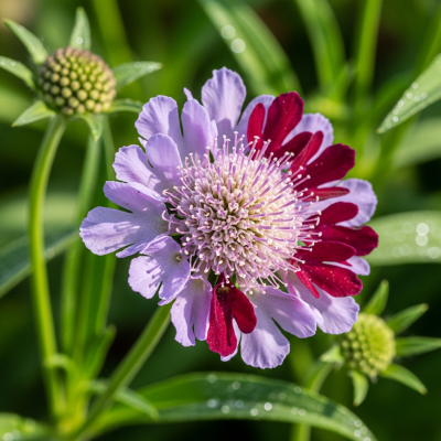 Photograph of a Scabiosa (flowers) in its natural environment