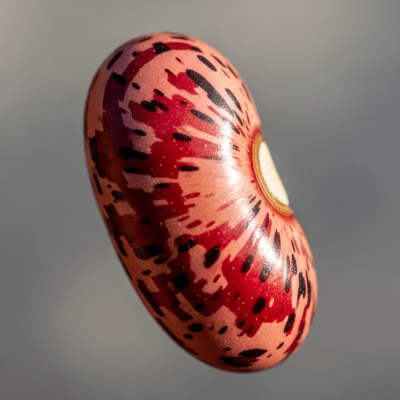 A close-up macro shot of Scarlet Runner Bean (beans) showing its texture, surface details, and natural colors