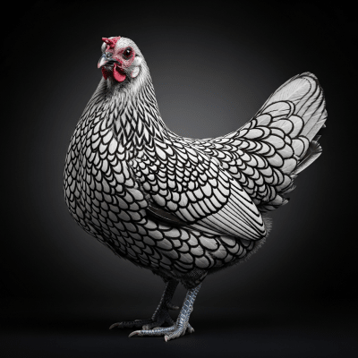 Editorial-style portrait of a Sebright from the chicken taxonomy.