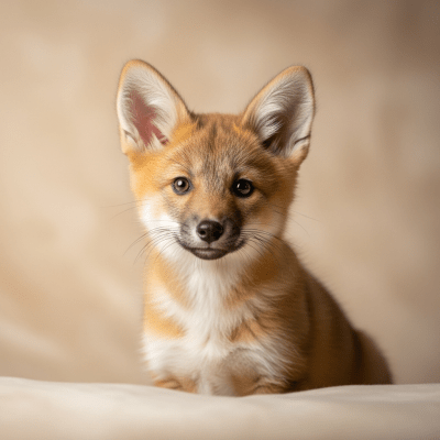 Photograph showing a juvenile (puppy) version of the Sechuran Fox