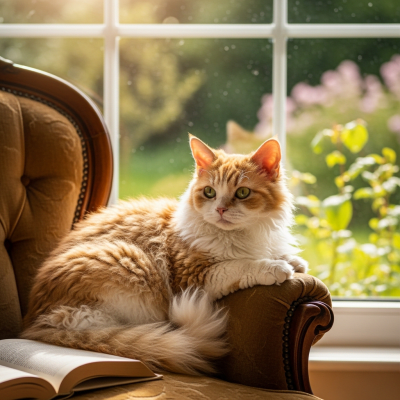Naturalistic image of a Selkirk Rex Longhair