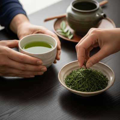 Image showing Sencha prepared and served in its typical cultural context