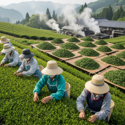 Environmental scene featuring Sencha, part of the taxonomy teas