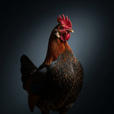 Editorial-style portrait of a Serama from the chicken taxonomy.