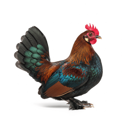 High quality studio photograph of a single Serama from the chicken taxonomy