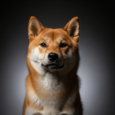 Editorial-style portrait of a Shiba Inu from the taxonomy dogs.