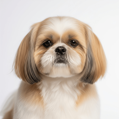High quality studio photograph of a single Shih Tzu
