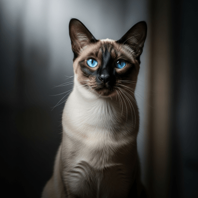 Editorial-style portrait of a Siamese from the taxonomy cats.