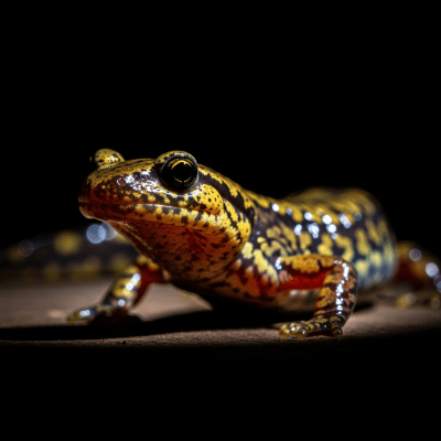 A striking, editorial-style portrait of a single Siberian Salamander, part of the taxonomy amphibians.