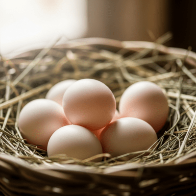 Image depicting eggs laid by a Silkie, contextualized within the chicken taxonomy