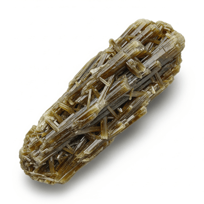 High resolution studio photograph of a single specimen of Sillimanite