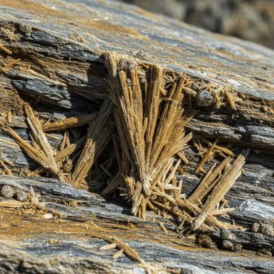 Naturalistic scene featuring Sillimanite in its typical geological environment, as categorized by minerals