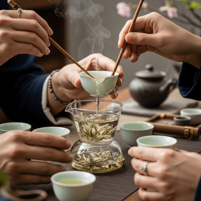 Image showing Silver Needle prepared and served in its typical cultural context