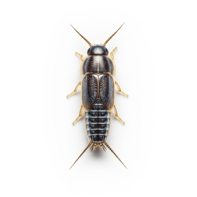 High quality studio photograph of a single Silverfish, belonging to the taxonomy insects